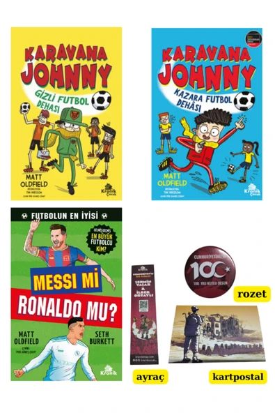 Messi mi Ronaldo mu / Karavana Johnny Kazara Futbol Dehası / Gizli Futbol Dehası 3 Kitap Ayraç vs ürün görseli 1