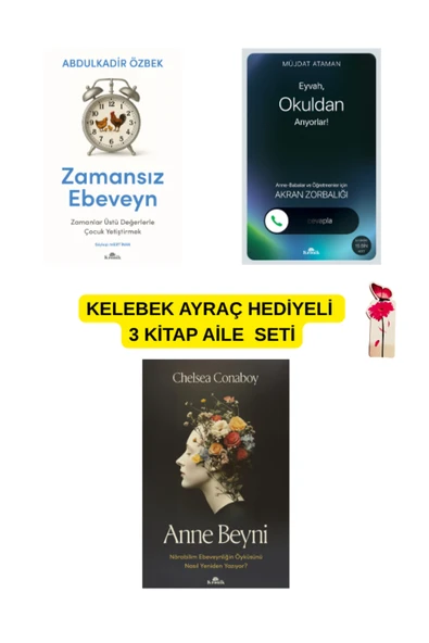 Zamansız Ebeveyn - Anne Beyni - Eyvah Okuldan Arıyorlar 3 Kitap Set Kelebek Ayraç ile ürün görseli 1