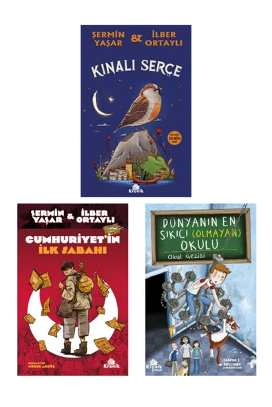 Kınalı Serçe/Cumhuriyetin ilk Sabahı/Dünyanın En Sıkıcı Olmayan Okulu 3 Kİtap Set ürün görseli 1