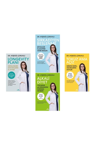 Longevity Planı-Alkali Diyet-Sirkadiyen Beslenme-Tokuz Ama Açız 4 Kitap Set ürün görseli 1