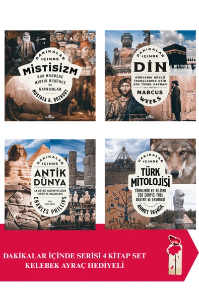 Dakikalar İçinde Mistisizm - Din - Antik Dünya - Türk Mitolojisi 4 Kitap Set Kelebek Ayraç Hediyeli ürün görseli 1