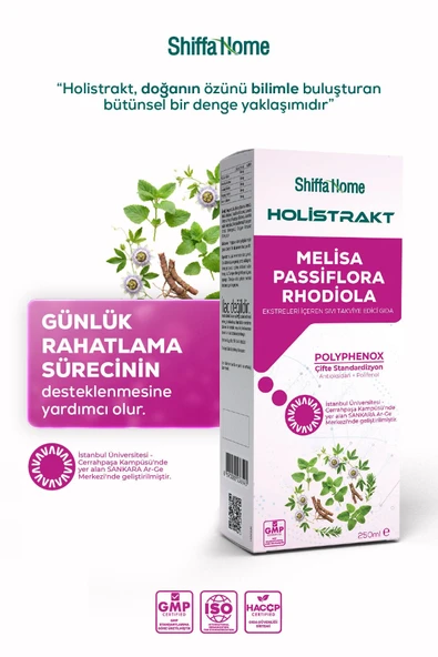 HOLİSTRAKT - Melisa, Passiflora ve Rhodiola İçeren Sıvı Ekstrat 250 ML ürün görseli 1