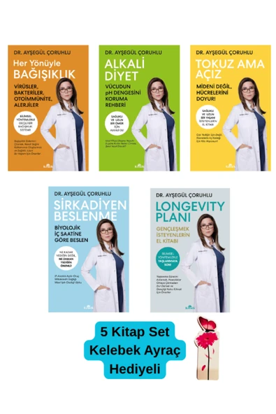 Longevity Planı-Alkali Diyet-Sirkadiyen Beslenme-Tokuz Ama Açız-Her Yönüyle Bağışıklık-5Kitap+Ayraç ürün görseli 1