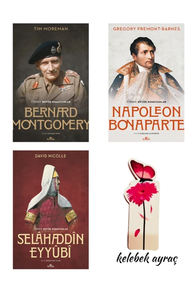 Napoleon Bonaparte/Selahaddin Eyyubi/Bernard Montgomery Osprey Büyük Komutanlar 3lü + Kelebek Ayraç ürün görseli 1