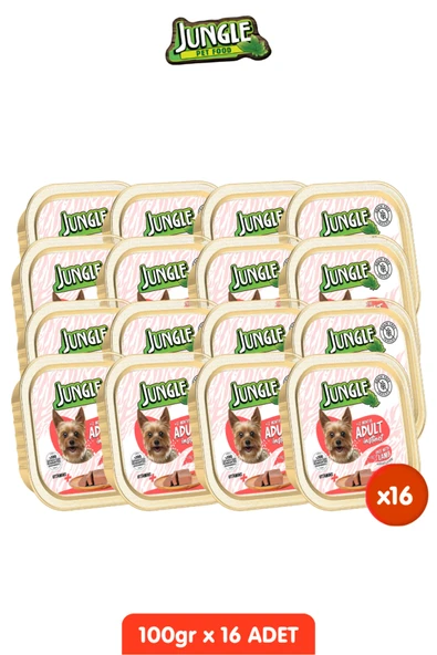 Jungle Köpek 100g Tahılsız Kuzu Etli Pate Alucup - 16 Adet ürün görseli 1