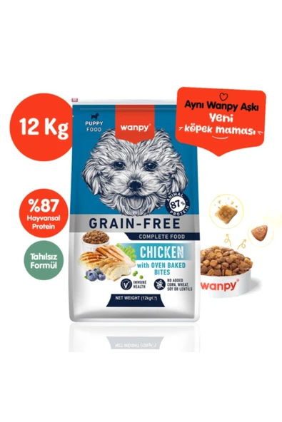 Wanpy Tahılsız Puppy Tavuklu Yavru Köpek Maması 12 kg ürün görseli 1