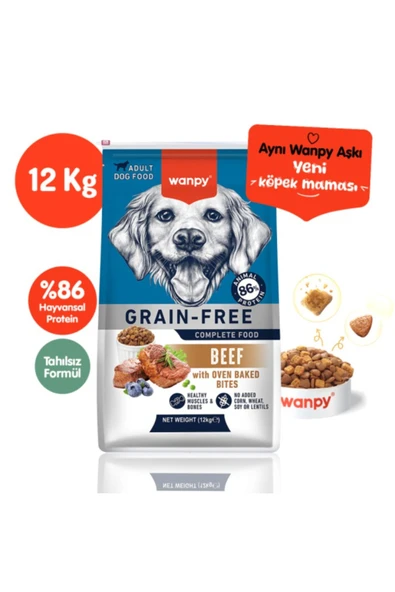 Wanpy Tahılsız Adult Sığır Etli Yetişkin Köpek Maması 12 Kg ürün görseli 1