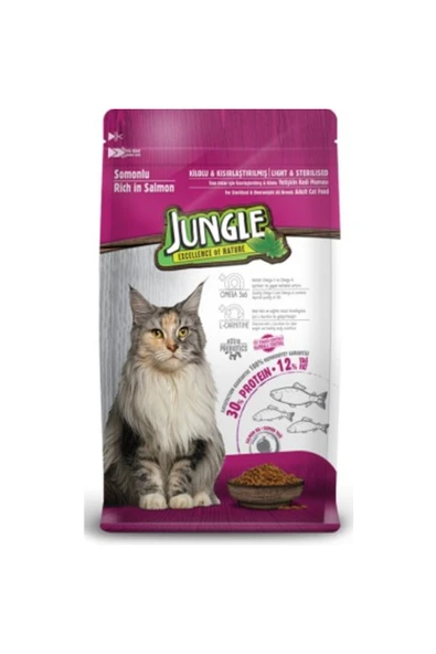Jungle Sterilised Somonlu Kısırlaştırılmış 1.5 kg Yetişkin Kuru Kedi Maması ürün görseli 1