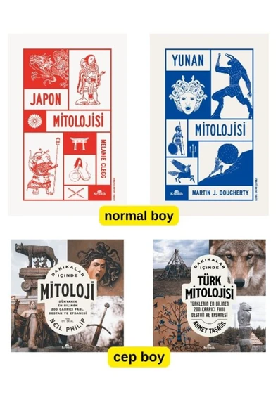 Yunan Mitolojisi-Japon Mitolojisi -Türk Mitolojisi -Dakikalar İçinde Mitoloji 4 Kitap Set ürün görseli 1