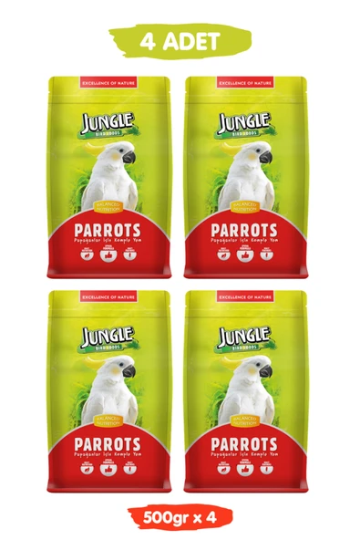 Jungle Papağan Yemi Çekirdekli Fıstıklı Yüksek Vitaminli 500 gr x 4 Adet ürün görseli 1