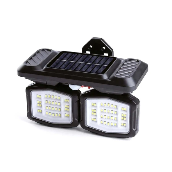 Panther PT-2993 Sensörlü Solar Led Duvar Lambası - Beyaz Işık Ayarlanabilir Başlıklı Şarjlı Bahçe Aydınlatması ürün görseli 1