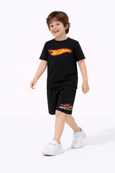 ERKEK ÇOCUK HOT WHEELS MODELLİ PAMUK ŞORTLU TAKIM ürün görseli 1