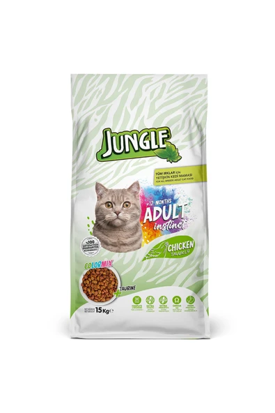 Jungle Color Mix Tavuklu Kedi Maması 15 kg ürün görseli 1