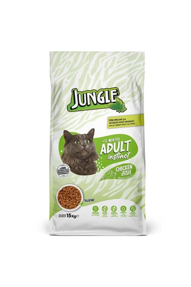 Jungle Tavuklu Balıklı Kedi Maması 15 kg ürün görseli 1