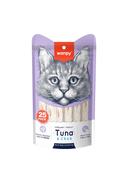 Wanpy Ton Balıklı&Yengeçli 25*14gr RAC-055 Krema KediÖdülü Skt:10/2026 ürün görseli 1