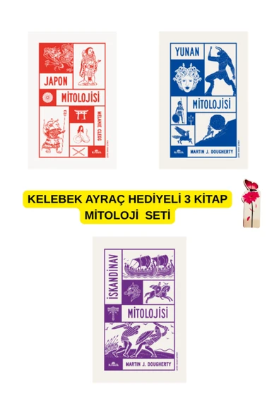 İskandinav Mitolojisi - Japon Mitolojisi - Yunan Mitolojisi 3 Kitap Set Kelebek Ayraç ile ürün görseli 1