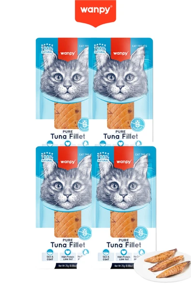 Wanpy 4lü Gerçek Ton Balığı Fileto Kedi Ödülü 25g x 4 Adet ürün görseli 1