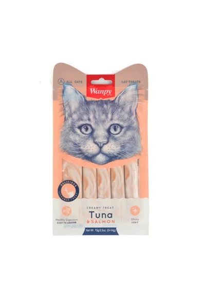 Wanpy Ton Balığı ve Somonlu Sıvı Kedi Ödül Maması 25x14 Gr ürün görseli 1