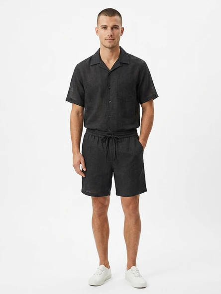 Only & Sons   ONSLAURENCE LINEN BLEND SHORTS NOOS Erkek Mavi Şort - 22036246 ürün görseli 1