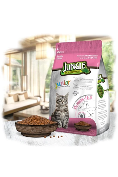 Jungle 1,5 kg Tavuklu Yavru Kedi Maması SKT: 09/2025 ürün görseli 1