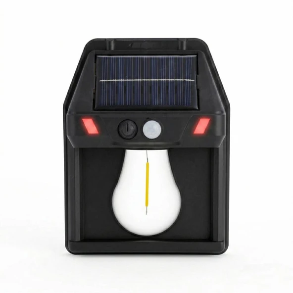 Panther PT-2971 Sensörlü Solar Led Duvar Lambası Sarı - Kırmızı Yabani Hayvan Kovucu Bahçe Lambası ürün görseli 1