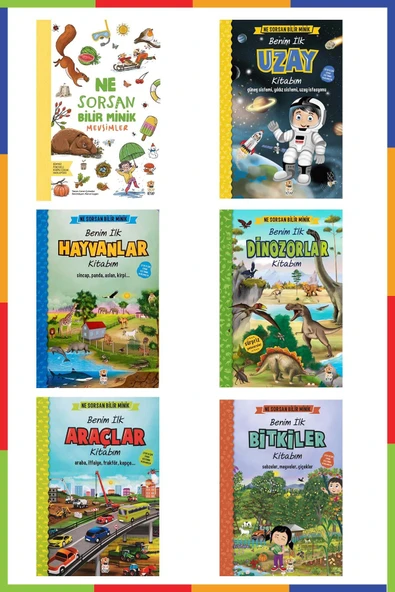 Ne Sorsan Bilir Minik Seti - İlk Uzay / Bitkiler / Hayvanlar / Araçlar / Mevsimler / Dinozorlar Kita ürün görseli 1