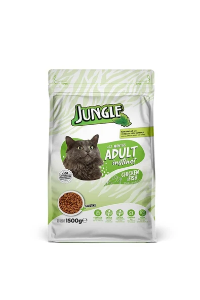 Jungle Tavuk-Balıklı Yetişkin Kedi Maması 1.5 Kg ürün görseli 1