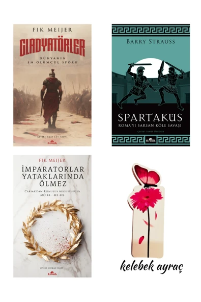 Gladyatörler-Spartaküs-İmparatorlar Yataklarında Ölmez 3 Kitap Set + Kelebek Ayraç ürün görseli 1