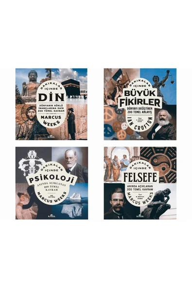 Dakikalar Içinde Felsefe - Dakikalar Içinde Büyük Fikirler - Din - Psikoloji - 4 Kitap Set ürün görseli 1