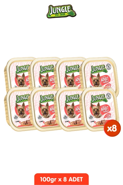Jungle 8 Adet Kuzulu Köpek Yaş Maması Tahılsız Pate Alucup - 8 Adet x 100 gr ürün görseli 1