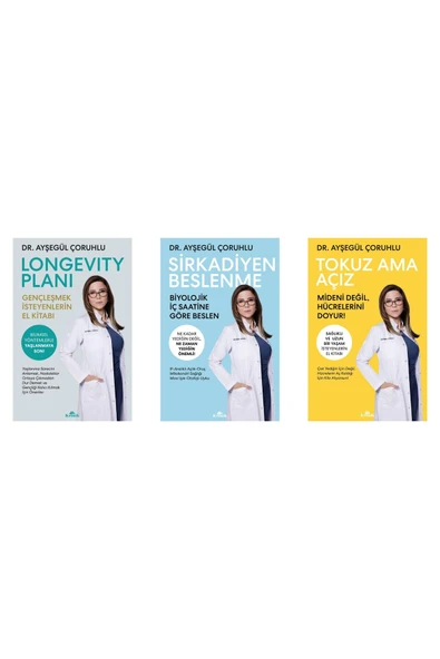 Ayşegül Çoruhlu 3 Kitaplık Yeni Set ( Açız Ama Tokuz / Sirkadiyen Beslenme / Longevity Planı ) ürün görseli 1