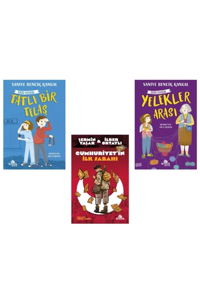 Tatlı Bir Telaş - Yelekler Arası-  Cumhuriyet’in İlk Sabahı-Şermin Yaşar-Saniye Bencik Kanga 3 KİTAP ürün görseli 1