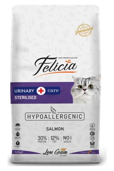 Felicia Düşük Tahıllı Hipoalerjenik Somonlu Kısırlaştırılmış Kedi Maması 12 kg ürün görseli 1