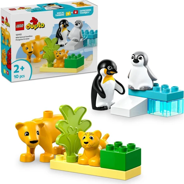 LEGO 10442 DUPLO® Vahşi Hayvan Aileleri: Penguenler ve Aslanlar ürün görseli 1