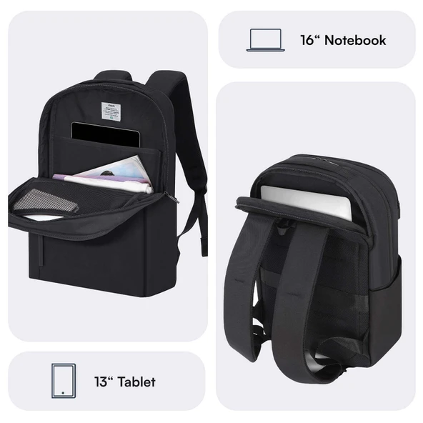 MACK MCE-1722 16 CODE Eco Notebook Sırt Çantası Siyah - Resim 3
