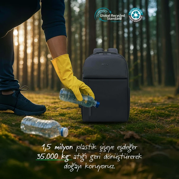 MACK MCE-1722 16 CODE Eco Notebook Sırt Çantası Siyah - Resim 8