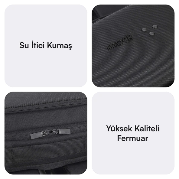 MACK MCE-1722 16 CODE Eco Notebook Sırt Çantası Siyah - Resim 6