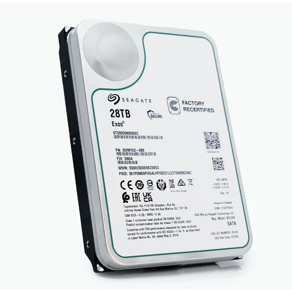 SEAGATE 3.5" 28TB EXOS ST28000NM000C 512MB 7200RPM SATA-3 Nas ve Güvenlik Diski ürün görseli 1