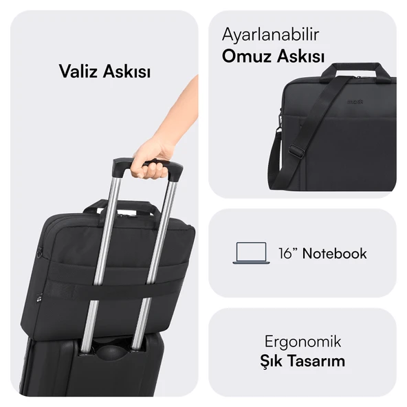 MACK MCE-1712 16 CODE Eco Notebook Çantası Siyah - Resim 4