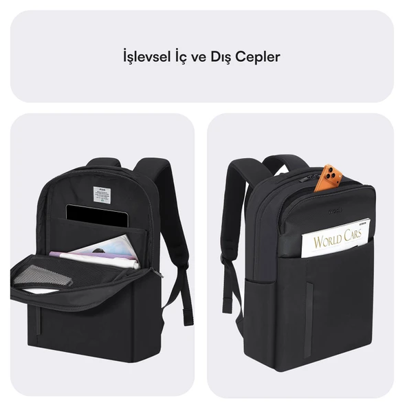 MACK MCE-1722 16 CODE Eco Notebook Sırt Çantası Siyah - Resim 4