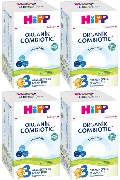 Hipp 3 Organik Combiotic Devam Sütü 800 gr 4 Adet ürün görseli 1