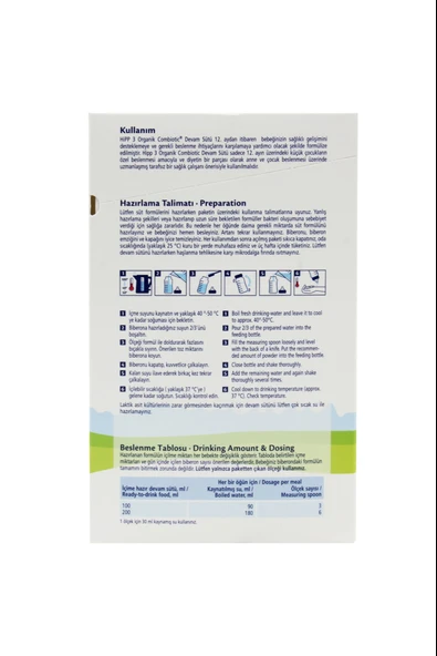 Hipp 3 Organik Combiotic Devam Sütü 800 gr 4 Adet - Resim 2