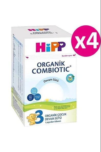 Hipp 3 Organik Combiotic Devam Sütü 800 gr 4 Adet ürün görseli 1