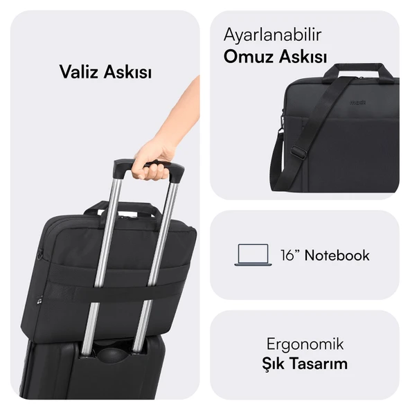 MACK MCE-1712 16 CODE Eco Notebook Çantası Siyah - Resim 5