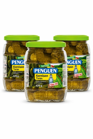 Penguen Kornişon Turşusu 670 gr x 3 Adet ürün görseli 1