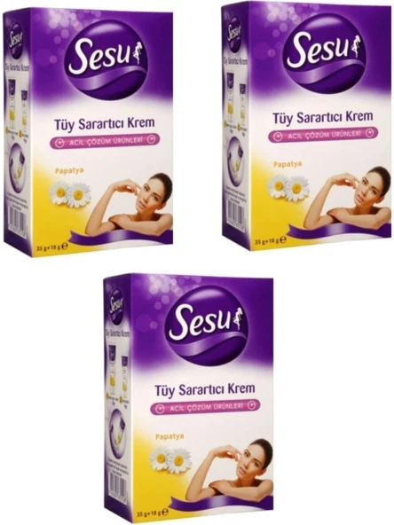 Sesu Tüy Sarartıcı Krem 35 Gr + 18 Gr x 3 Paket ürün görseli 1