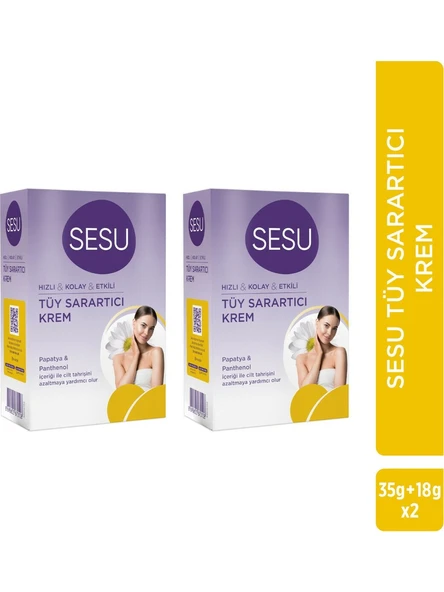 Sesu Tüy Sarartıcı Krem 35 Gr + 18 Gr x 2 Paket ürün görseli 1