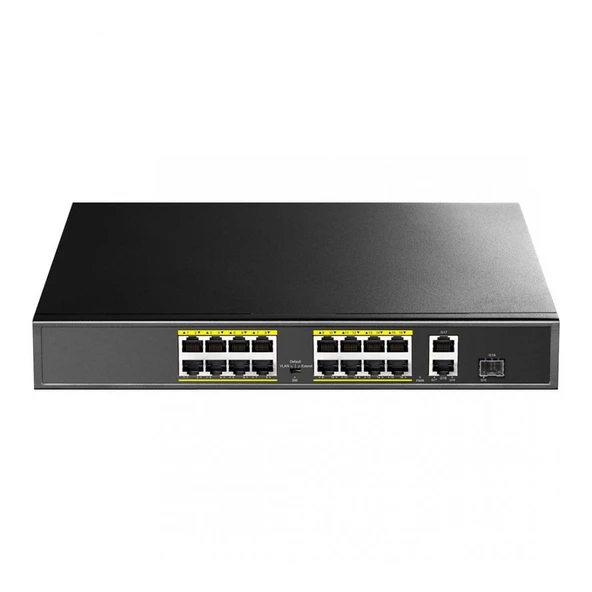ODS 16port 200w FULL PoE 08ODS-16P2U-200 10/100 2X-UPLINK Yönetilemez Switch ürün görseli 1