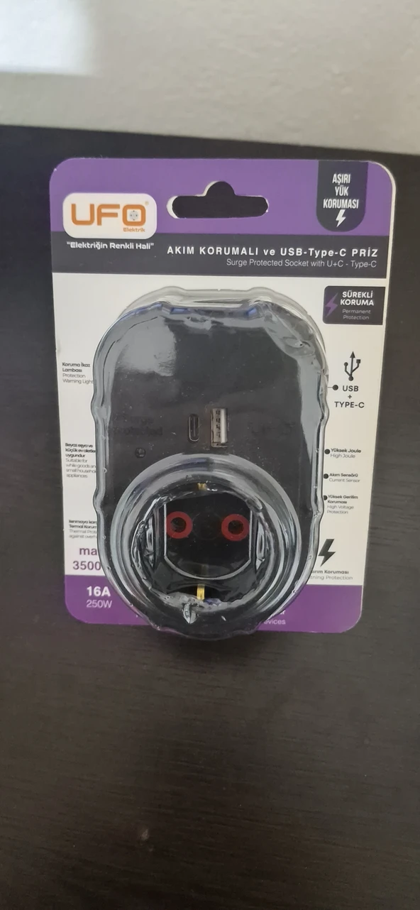 Ufo Akım Korumalı ve USB Type-C Priz ürün görseli 1