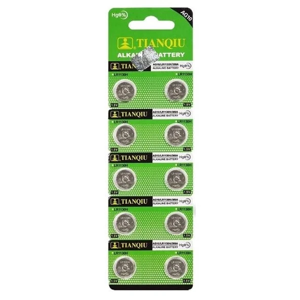 Tianqui AG10 LR1130 389 Alkalin 10'Lu Pil ürün görseli 1